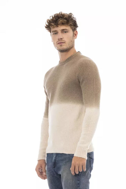 Maglione in pelle di alpaca beige