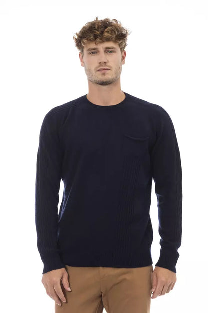 Eleganter Rundhals-Pullover mit Taschen