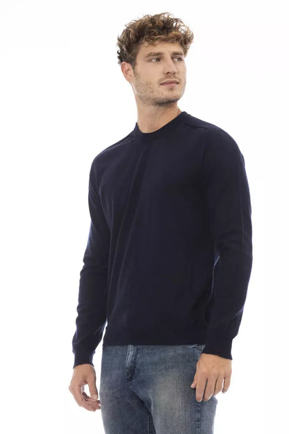 Alpha Studio Blue Viscose Men Sweater