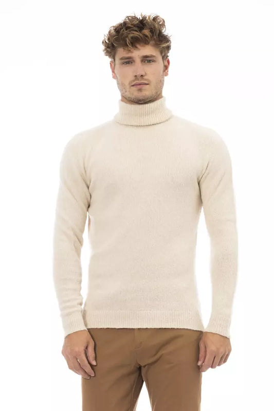 Maglione in pelle di alpaca beige