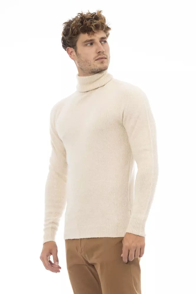 Maglione in pelle di alpaca beige