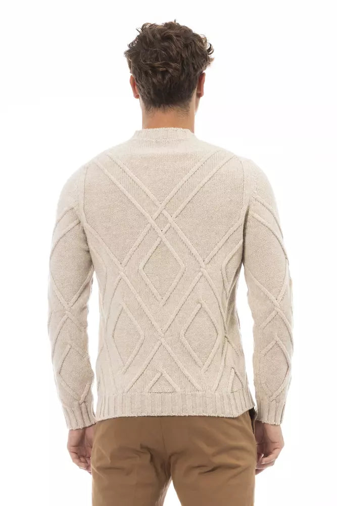 Maglione in lana merino beige