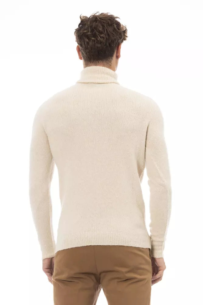 Maglione in pelle di alpaca beige