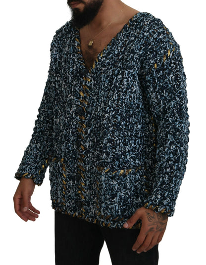 Eleganter blauer Cardigan mit V-Ausschnitt