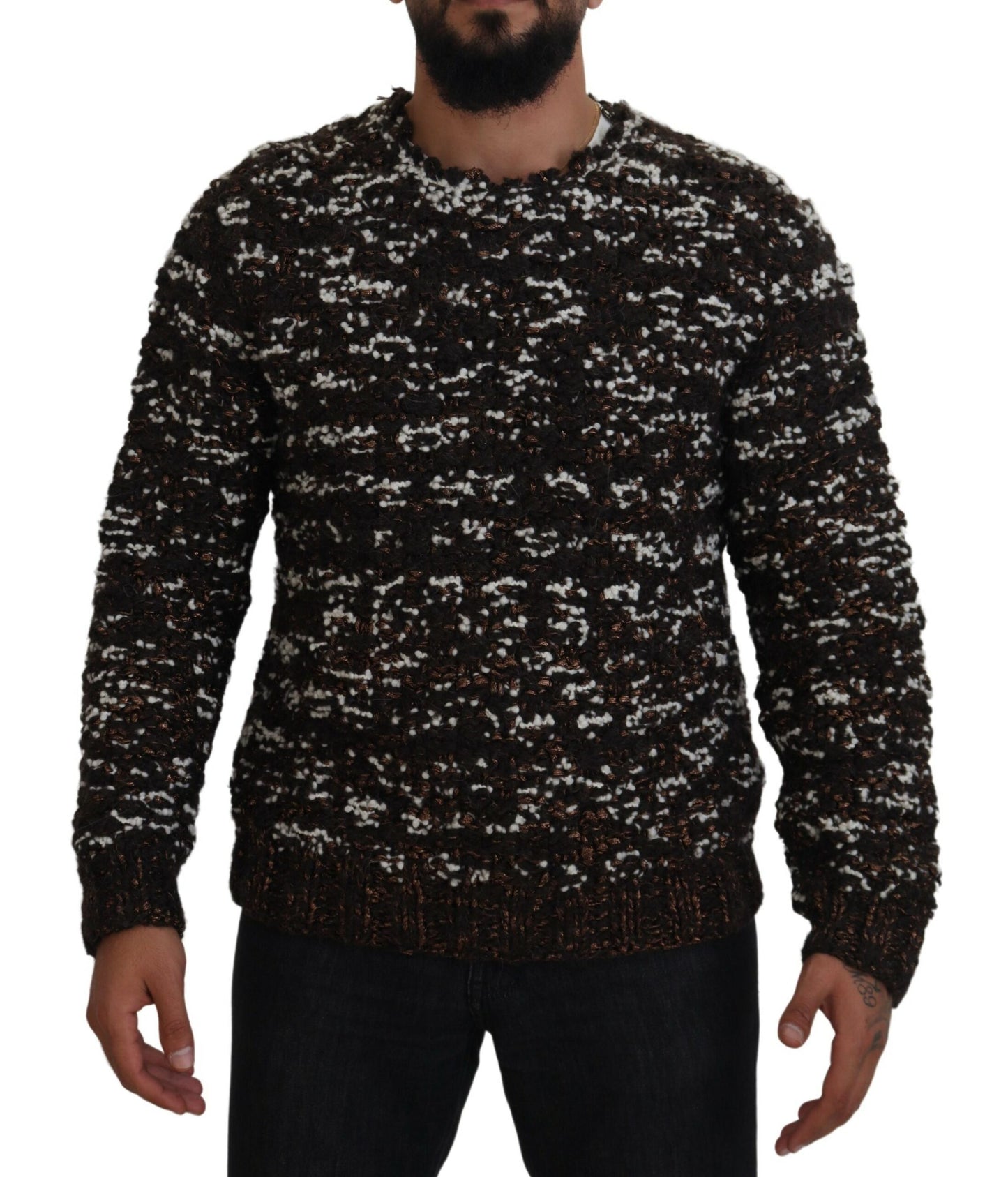 Eleganter Pullover aus Strick in Bronze