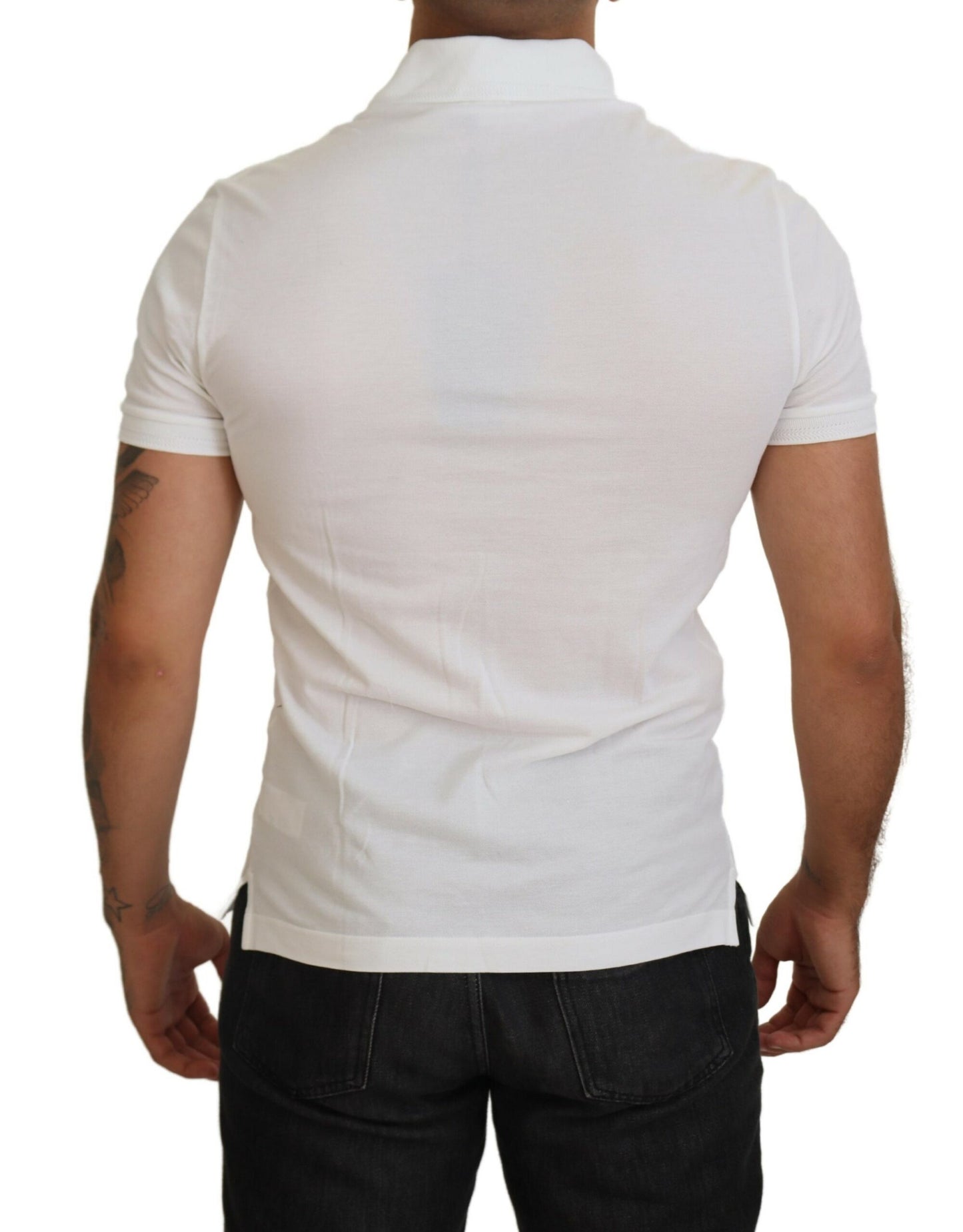 Elegantes Poloshirt aus weißer Baumwollmischung