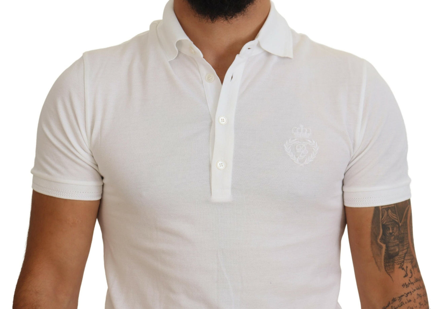 Elegantes Poloshirt aus weißer Baumwollmischung