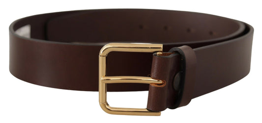 Dolce & Gabbana Elegant Dark Brown Leather Belt