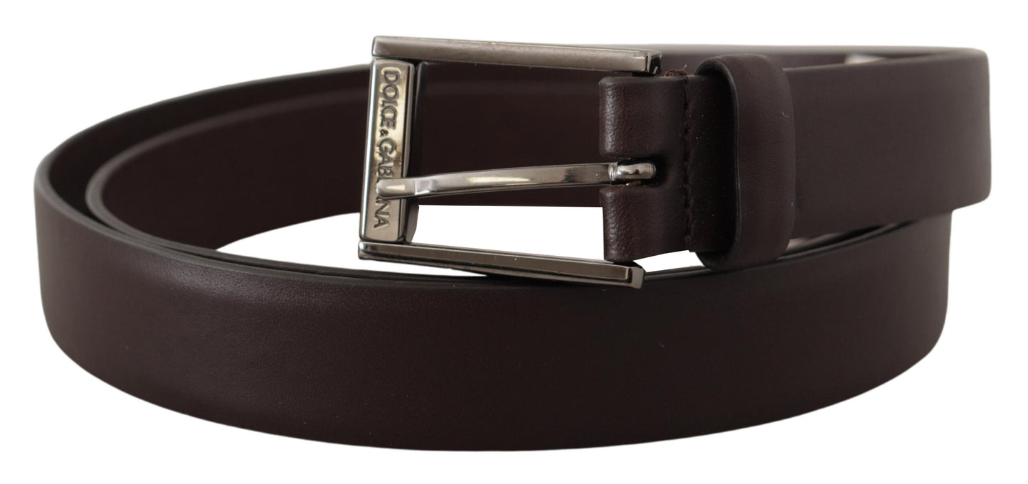 Dolce & Gabbana Elegant Dark Brown Leather Belt