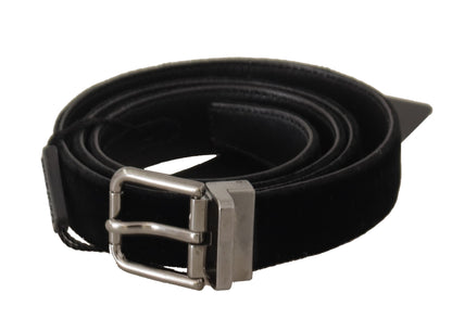 Dolce & Gabbana Elegant Black Cotton-Leather D&G Belt