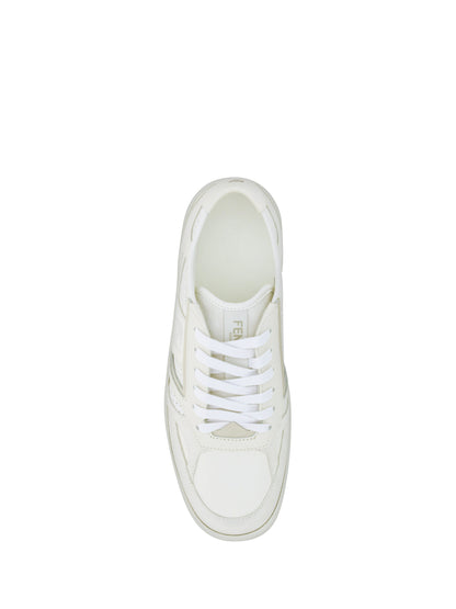 Sneakers basse in pelle di vitello bianca