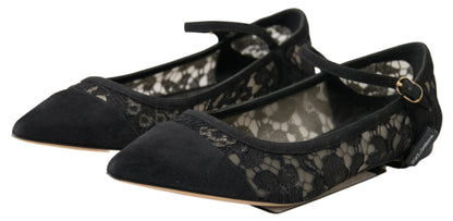 Elegante schwarze Ballerinas aus Spitze