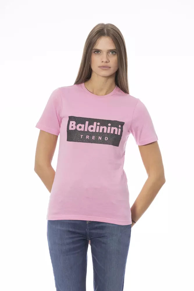 Pink Cotton Women T-Shirt