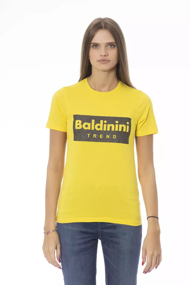 Top e maglietta in cotone giallo