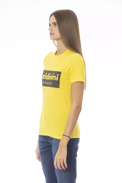 Top e maglietta in cotone giallo