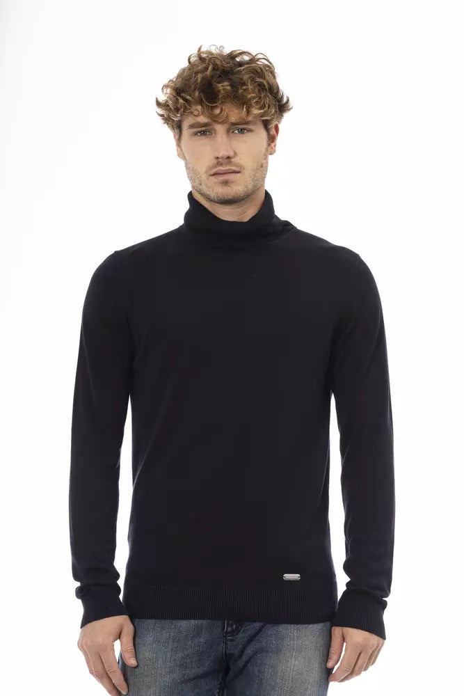 Eleganter blauer Modal-Kaschmir-Pullover für Herren