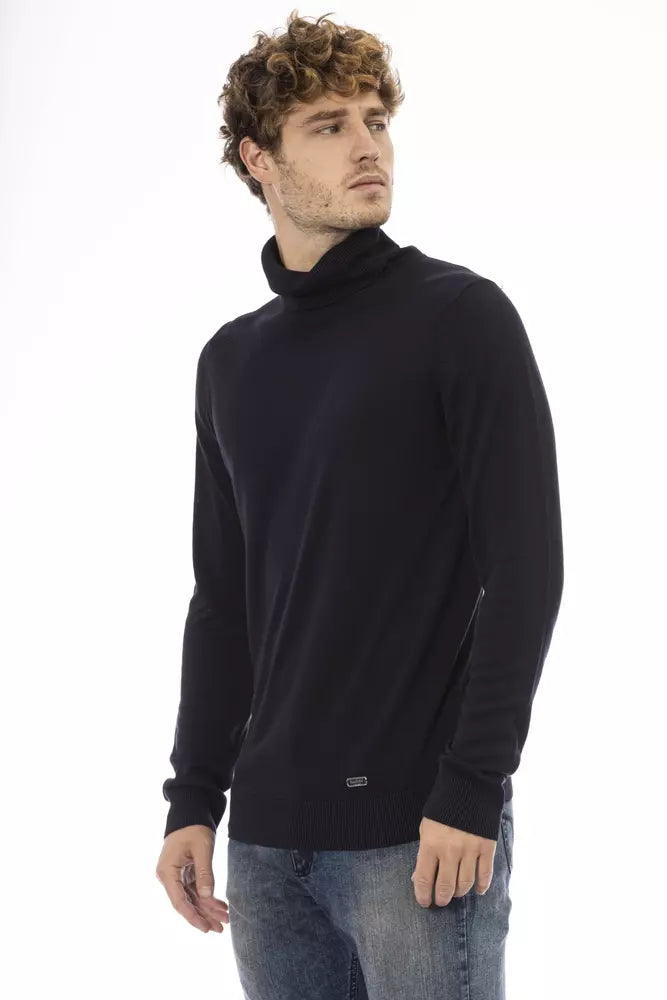 Eleganter blauer Modal-Kaschmir-Pullover für Herren