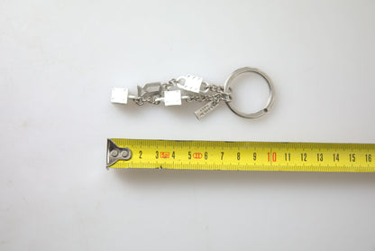 Dolce & Gabbana Silver Brass Logo Charm Keychain