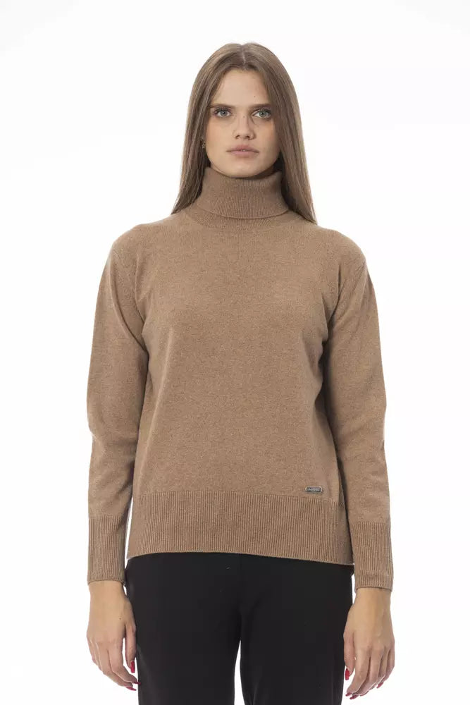 Schicker Rollkragenpullover aus Wolle und Kaschmir in Beige