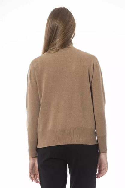 Schicker Rollkragenpullover aus Wolle und Kaschmir in Beige