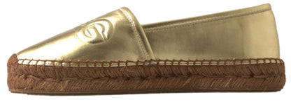 Espadrilles aus Leder „Golden Elegance“