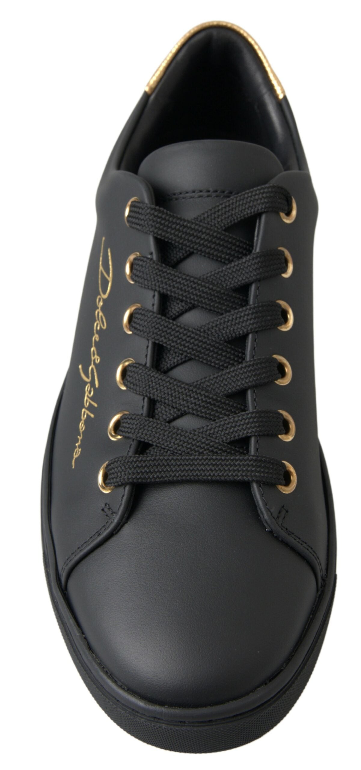 Scarpe da ginnastica classiche in pelle nera oro