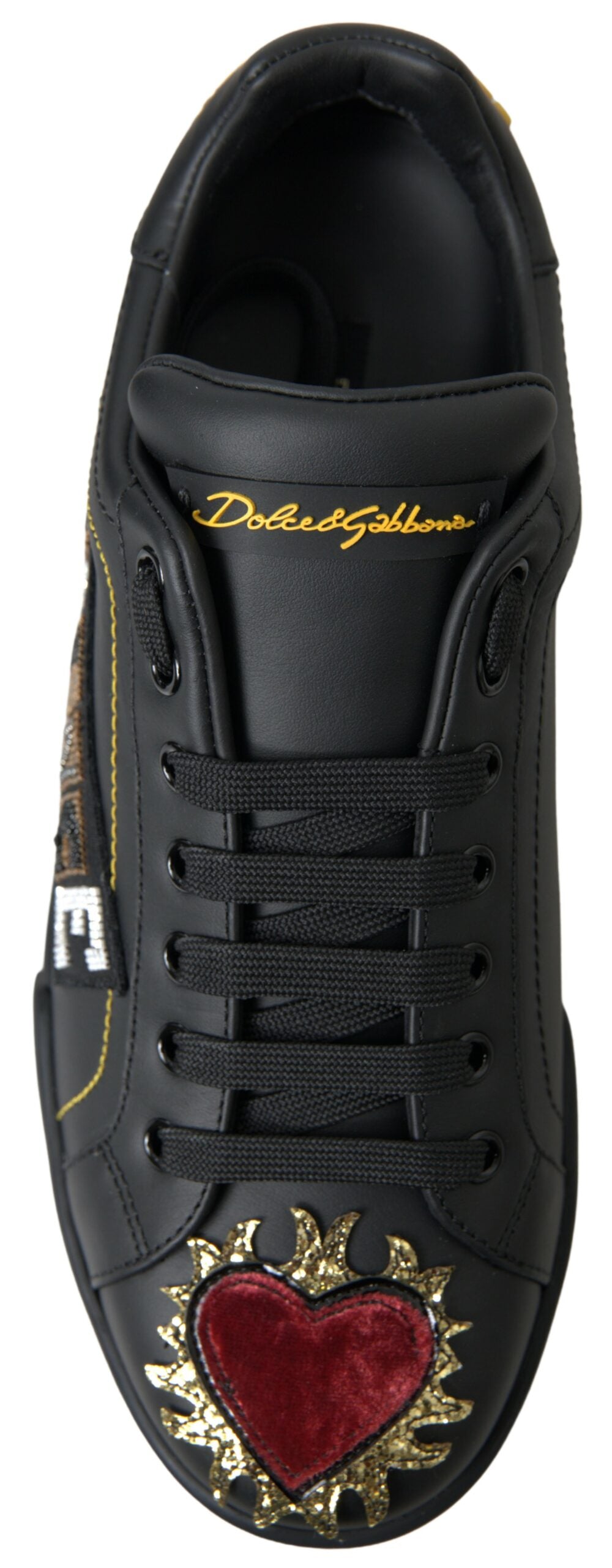 Elegante Portofino Leder Sneakers - Schwarz Multicolor