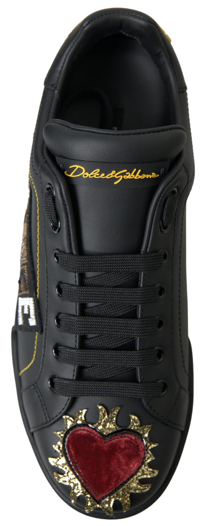 Sneakers Portofino Prince in pelle nera