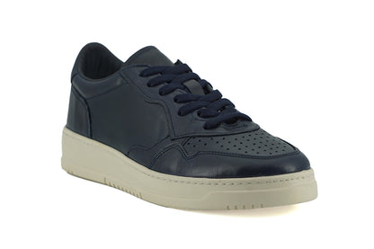 Sneakers basse in pelle blu navy