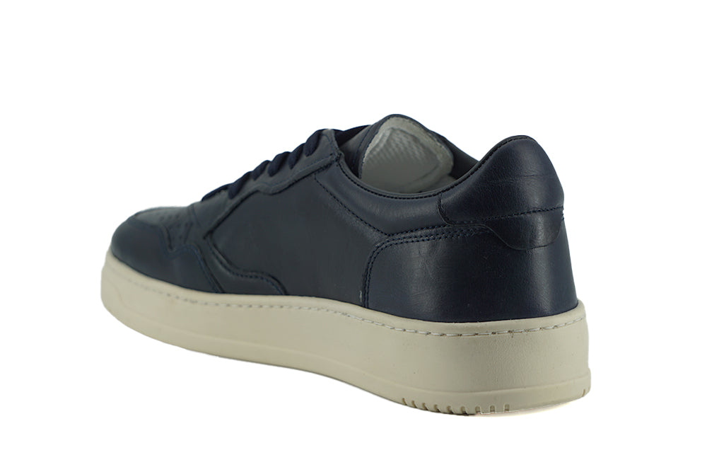 Elegante marineblaue Leder-Sneakers