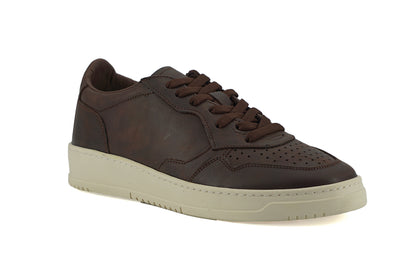 Sneakers basse in pelle marrone