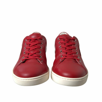 Elegante rote Low Top Sneakers aus Leder