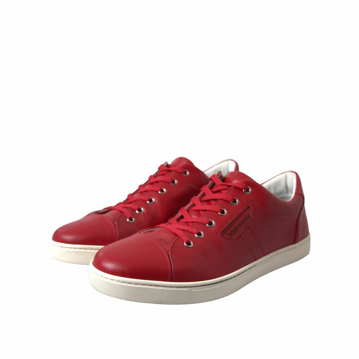 Elegante rote Low Top Sneakers aus Leder