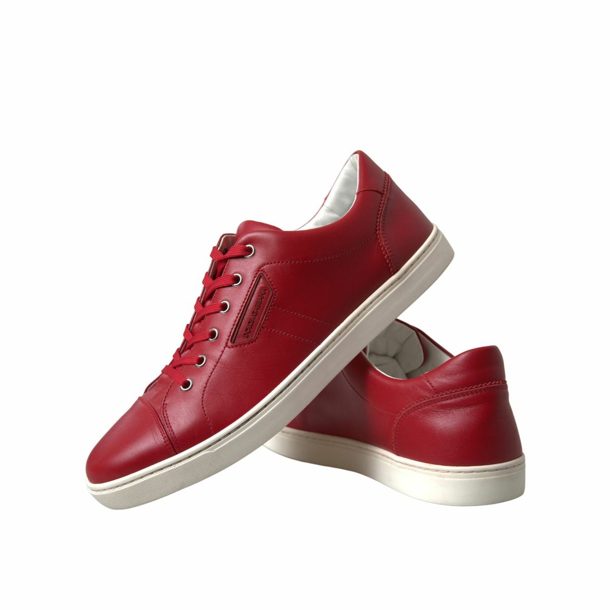 Elegante rote Low Top Sneakers aus Leder