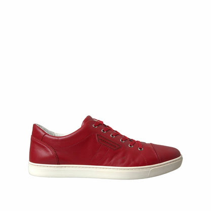 Elegante rote Low Top Sneakers aus Leder