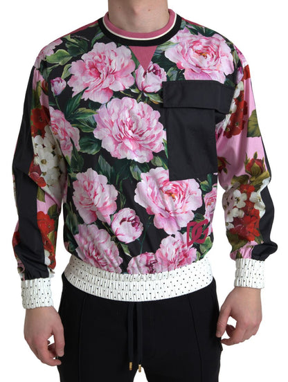 Floraler Extravaganz-Pullover mit Rundhalsausschnitt