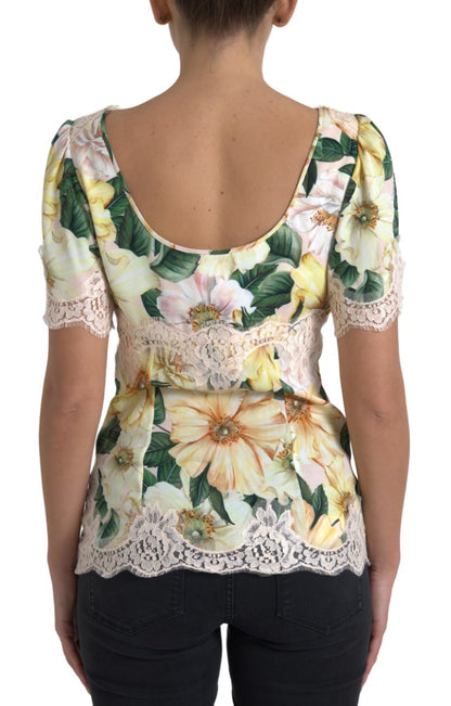 Elegant Floral Print Silk Blouse