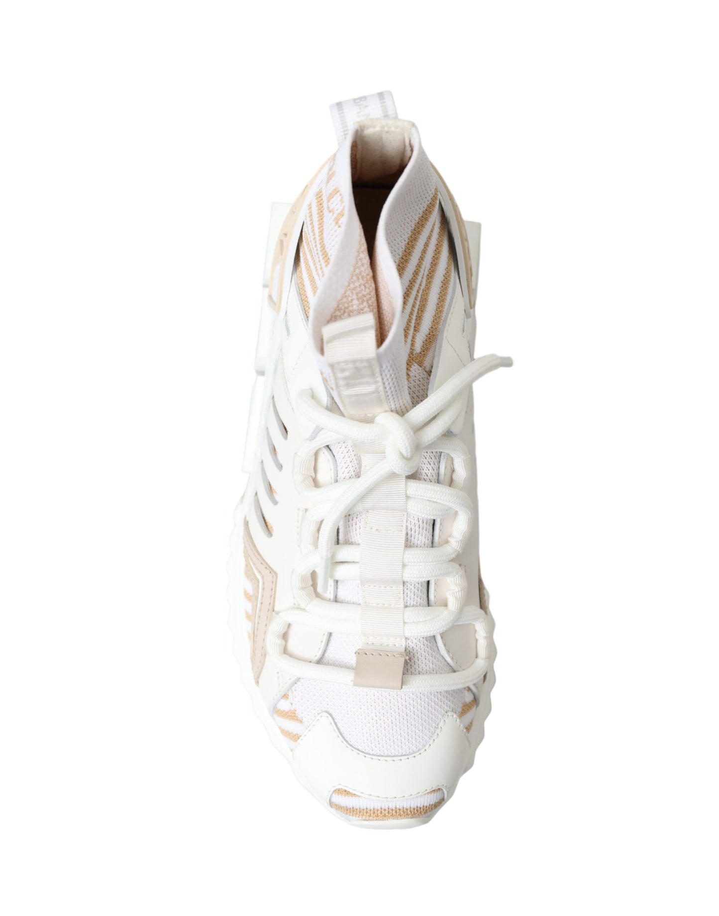 Scarpe da ginnastica bianche con calzini Sorrento beige