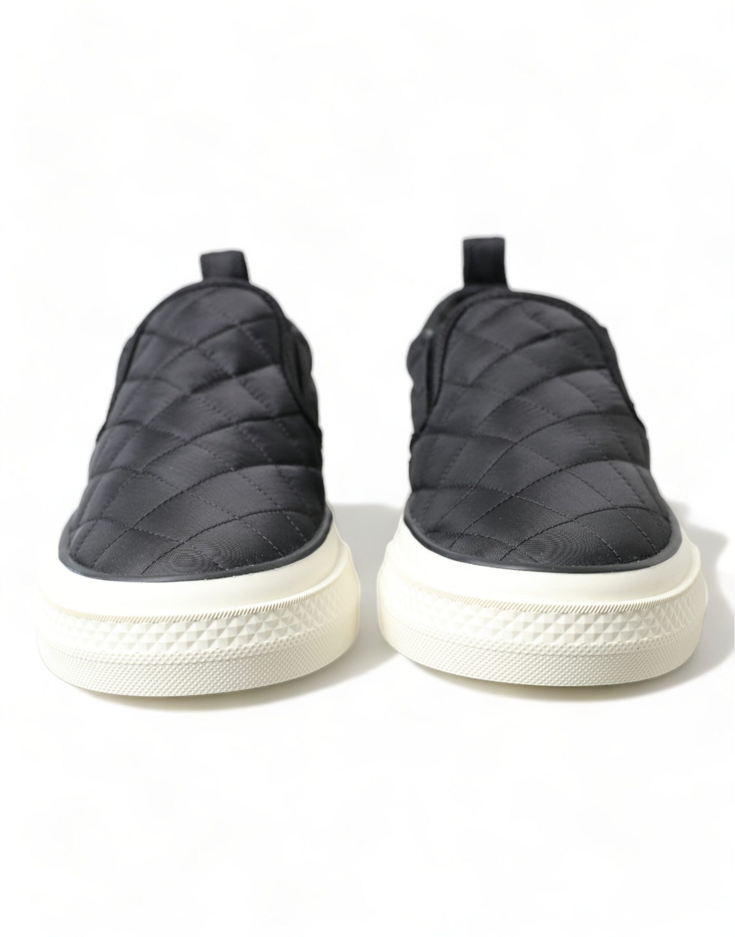 Elegante gesteppte schwarze Canvas-Sneakers