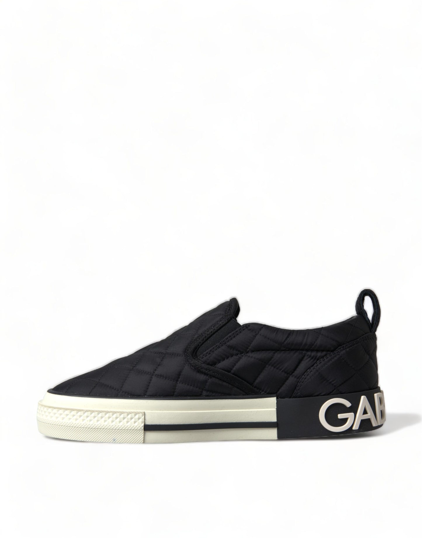 Elegante gesteppte schwarze Canvas-Sneakers