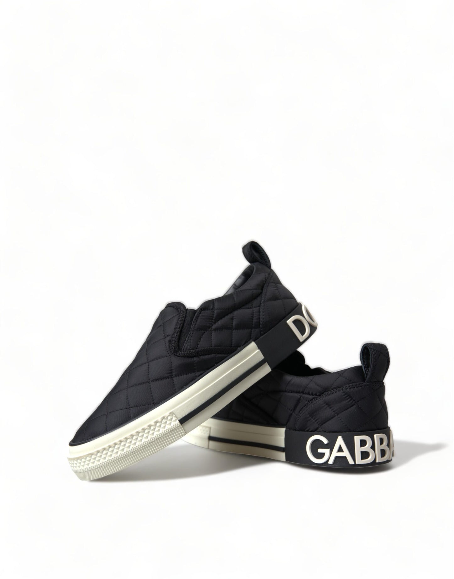 Elegante gesteppte schwarze Canvas-Sneakers