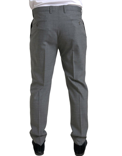 Pantaloni pantaloni eleganti da uomo skinny chino in lana grigia