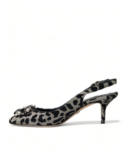 Pumps mit Slingback-Absatz und Leopardenmuster