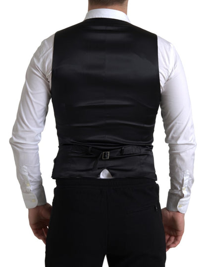 Gilet formale da uomo in poliestere nero