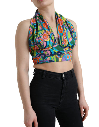 Elegantes Neckholder-Crop-Top aus Seidenmischung