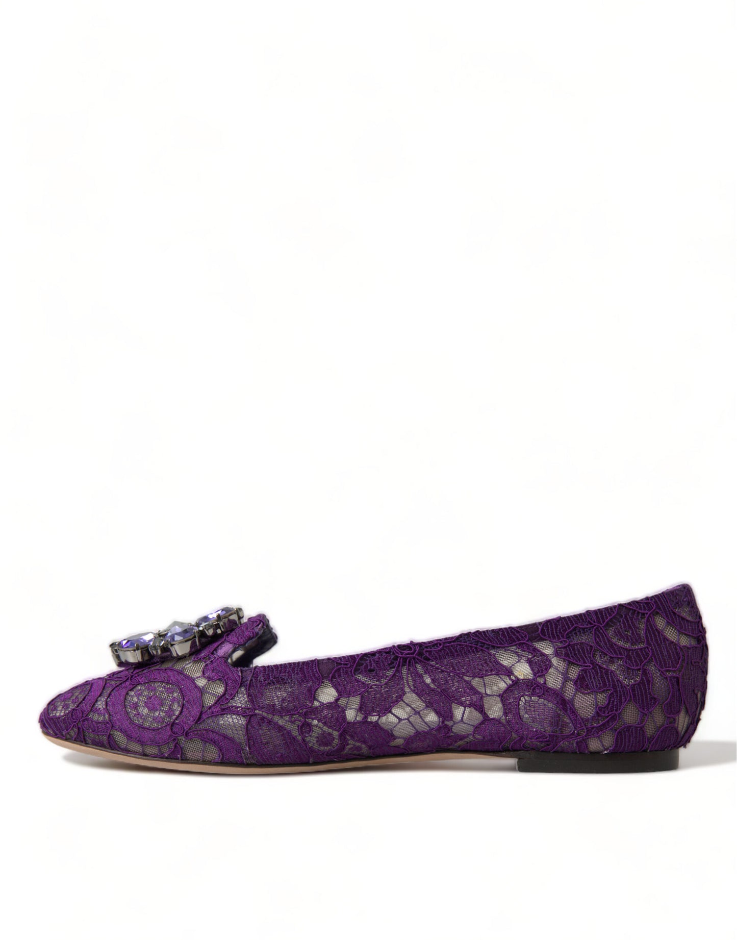 Scarpe basse Vally Taormina con cristalli di pizzo viola