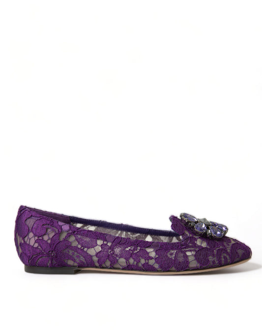 Scarpe basse Vally Taormina con cristalli di pizzo viola