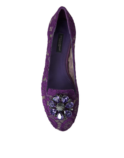 Scarpe basse Vally Taormina con cristalli di pizzo viola