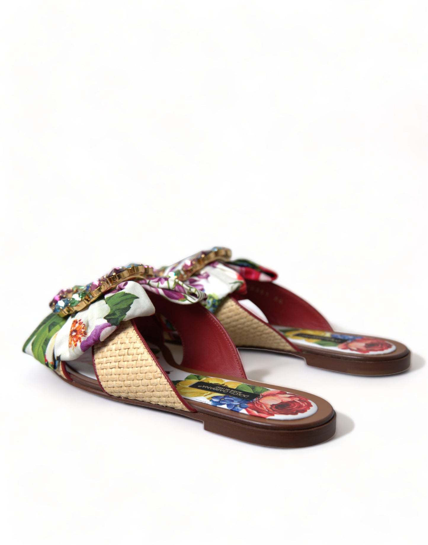 Exquisite flache Sandalen mit Blumenmuster