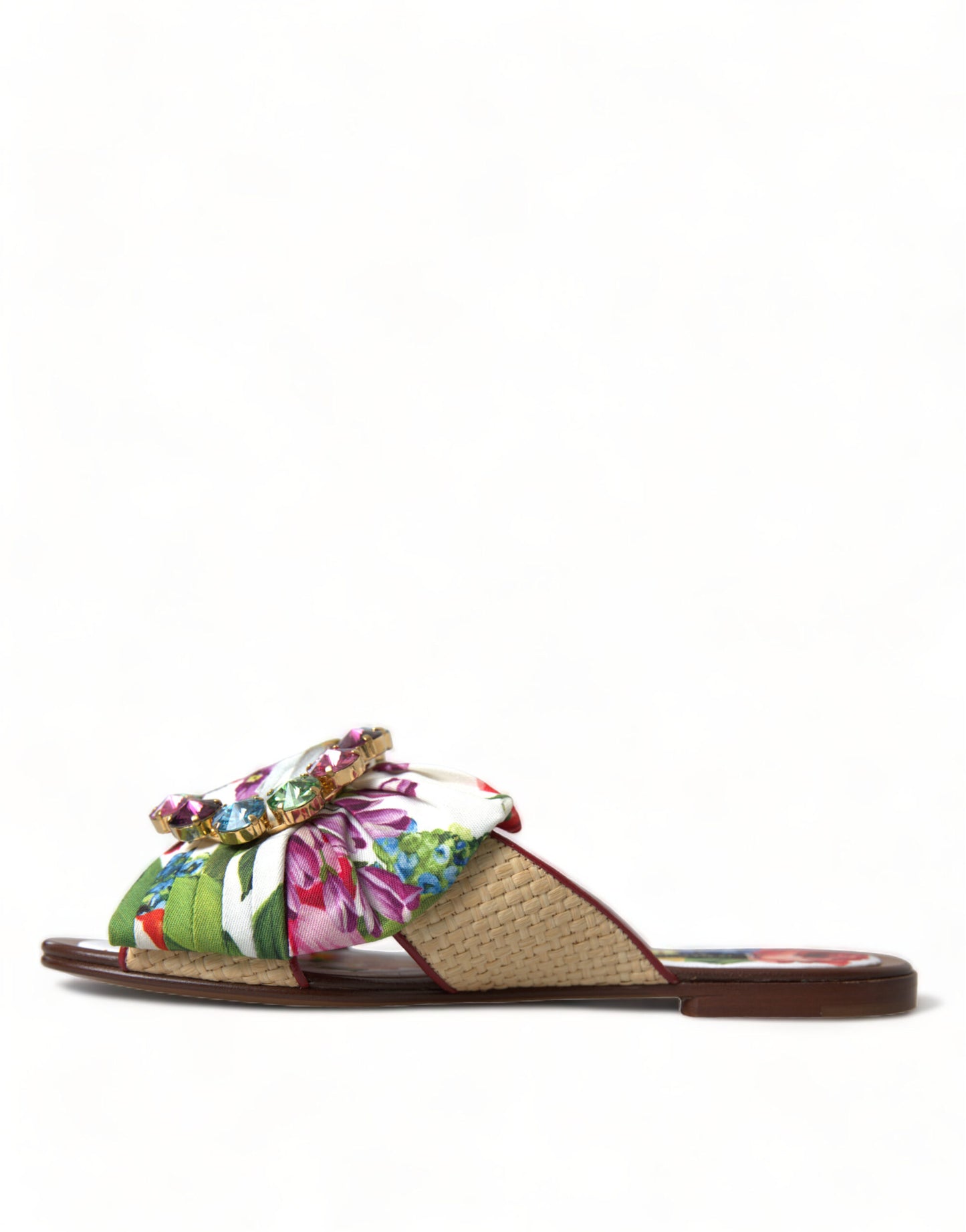 Exquisite flache Sandalen mit Blumenmuster